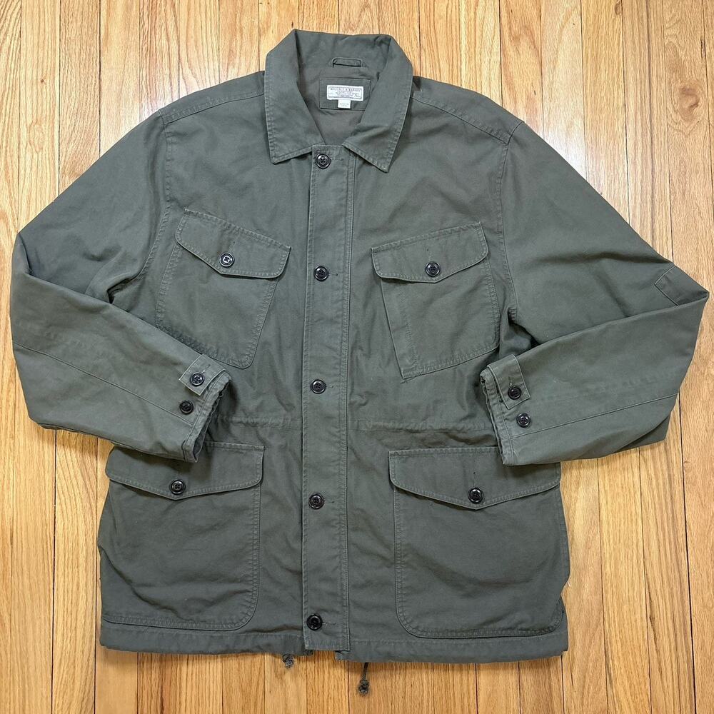 Wallace & Barnes Field Jacket XL Olive Green Military Utility Pockets Combat